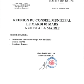Réunion du Conseil Municipal