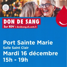 Don du sang à Port Ste Marie