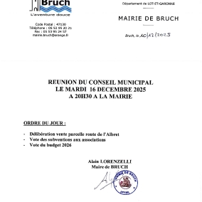 Réunion du Conseil Municipal