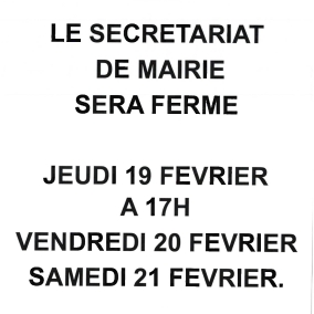Fermeture secrétariat