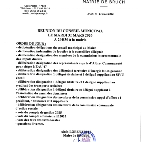 Réunion du Conseil Municipal