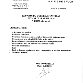 Réunion du Conseil Municipal