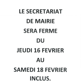 Fermeture secrétariat