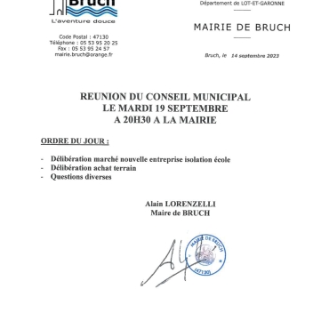 Réunion du Conseil Municipal