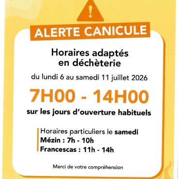 Changement horaires déchèterie